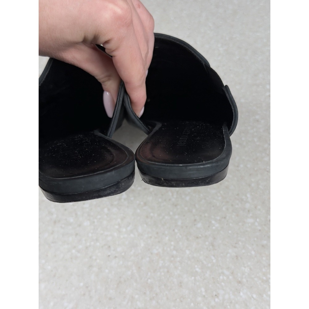 Jenni Kayne Women's 39 9 Mule Slides Oil Leather Black Pointed Toe Flats Coastal - Picture 4 of 11